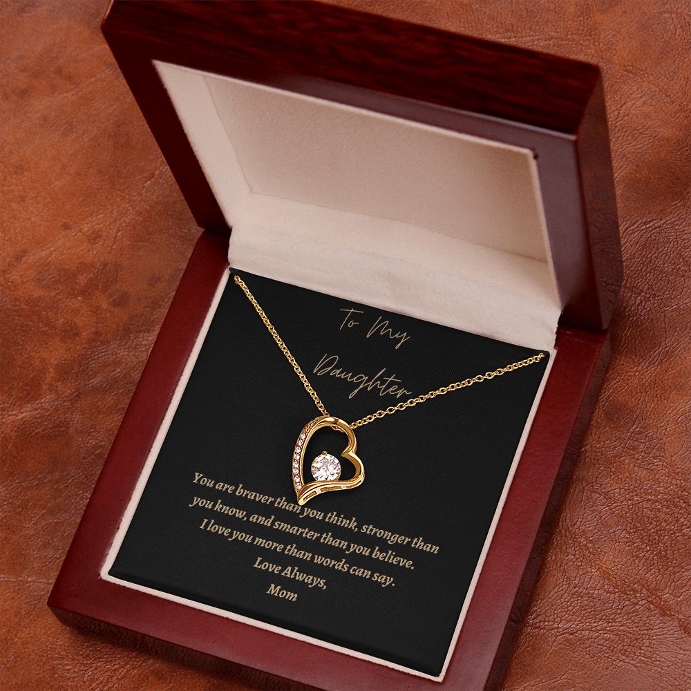 To My Daughter Heart Necklace, Personal Heart Necklace for Daughter