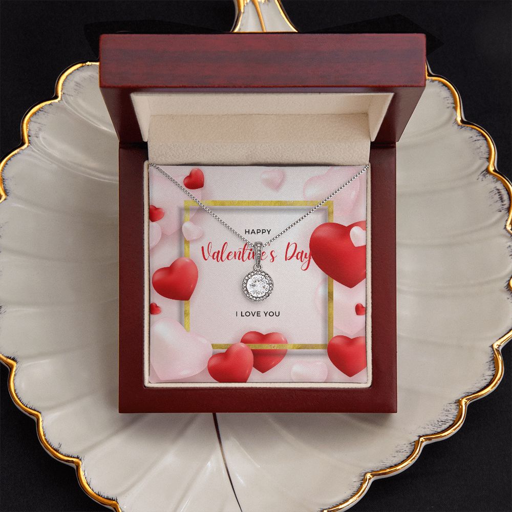 Valentines Day Gift for Her | Cubic Zirconia Eternal Hope Necklace | 14k white gold finish over stainless steel