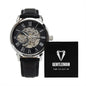 Groomsman Gifts Stylish Openwork Watch with Leather Band | Mahogany Luxury Box