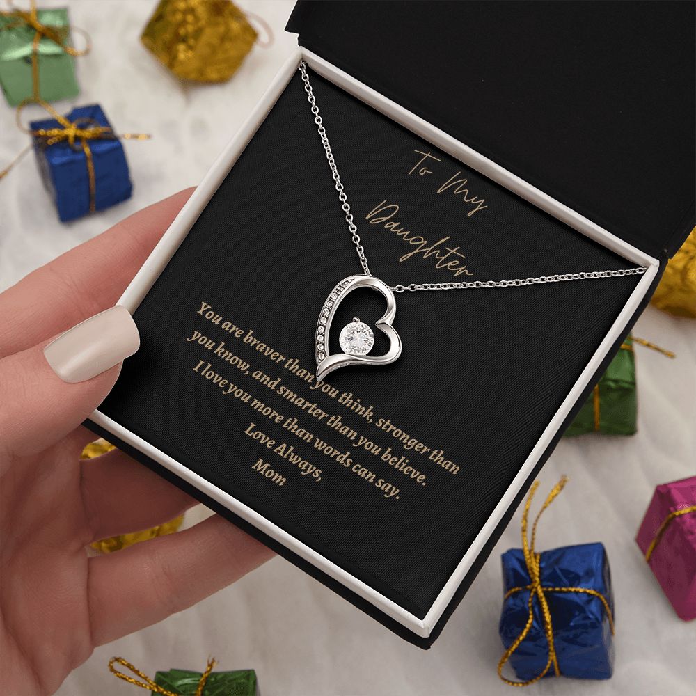 To My Daughter Heart Necklace, Personal Heart Necklace for Daughter
