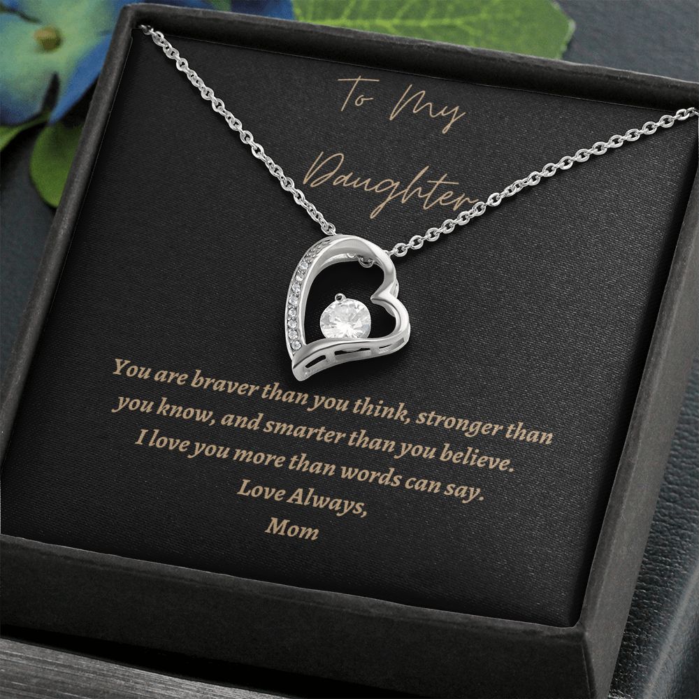To My Daughter Heart Necklace, Personal Heart Necklace for Daughter