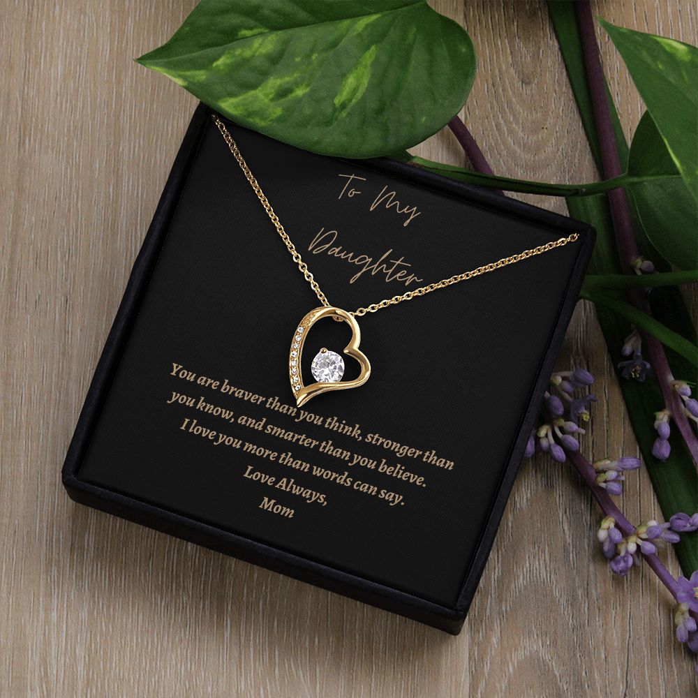 To My Daughter Heart Necklace, Personal Heart Necklace for Daughter