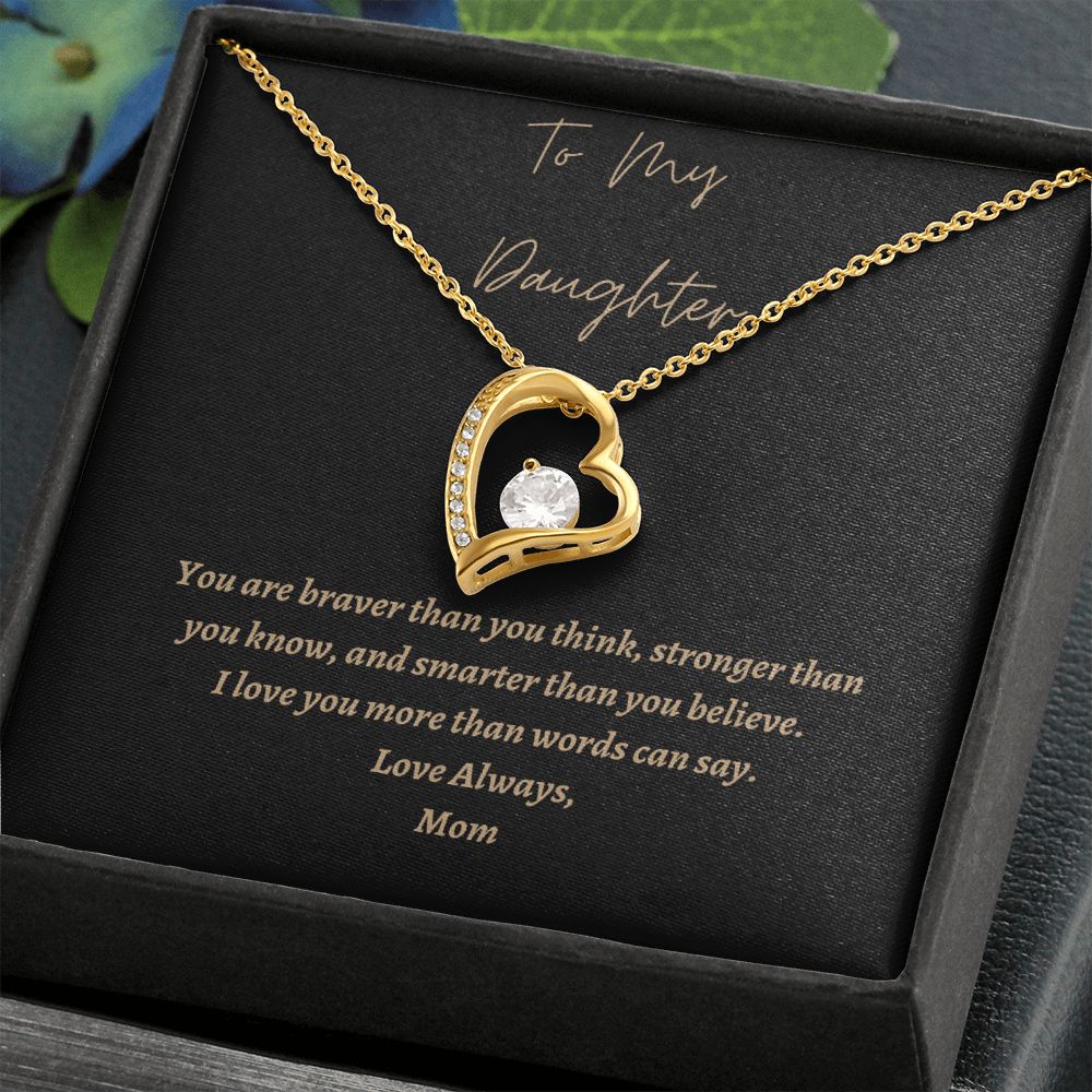 To My Daughter Heart Necklace, Personal Heart Necklace for Daughter