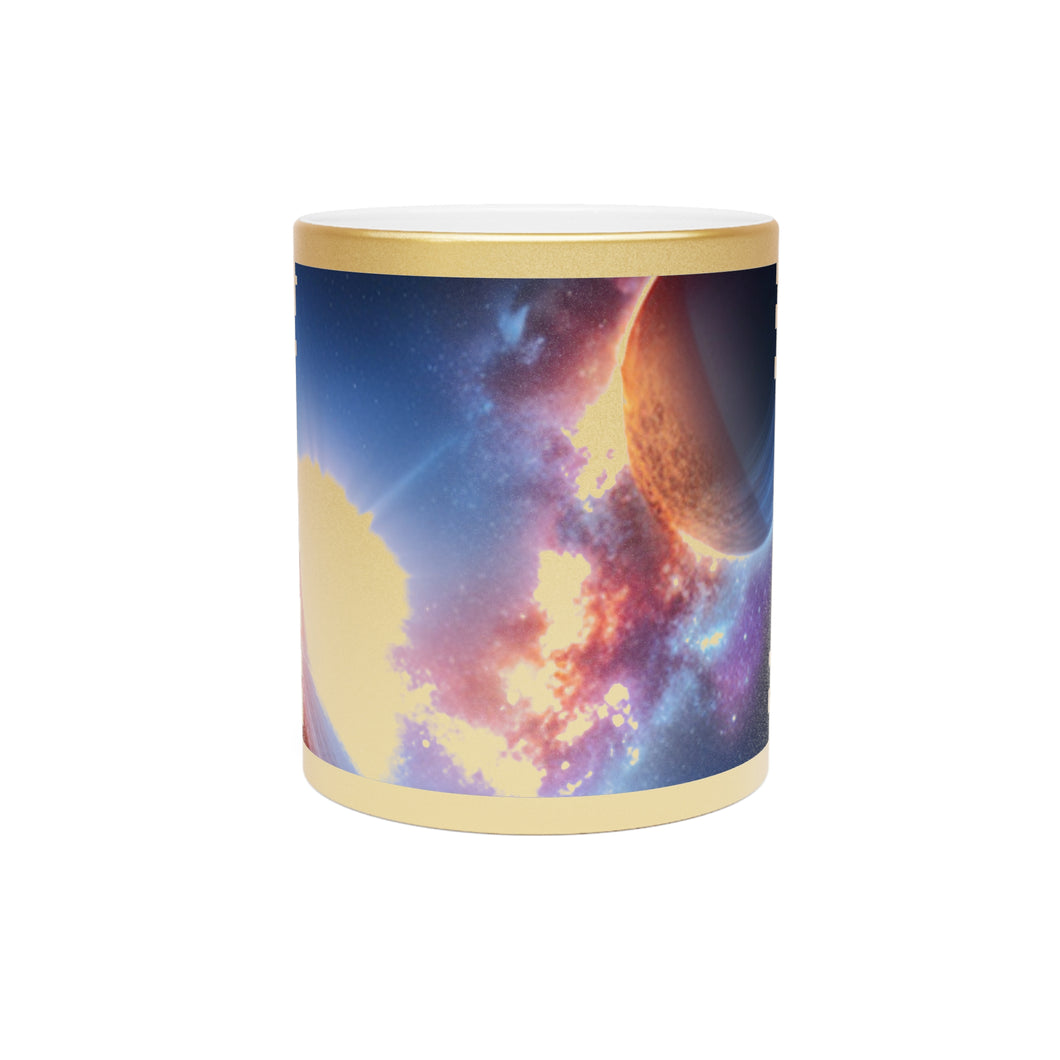 Metallic Mug (Silver\Gold) Cosmic Galaxy