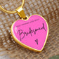 Bridesmaids Gifts for Wedding | Engravable Luxury Heart Necklace "Best Friend and Best Bridesmaid" | Option to Engrave Backside