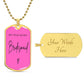 Bridesmaids Gifts for Wedding | Engravable Luxury Dog Tag Necklace, Military Wedding |  "Best Friend and Best Bridesmaid" | Option to Engrave Backside