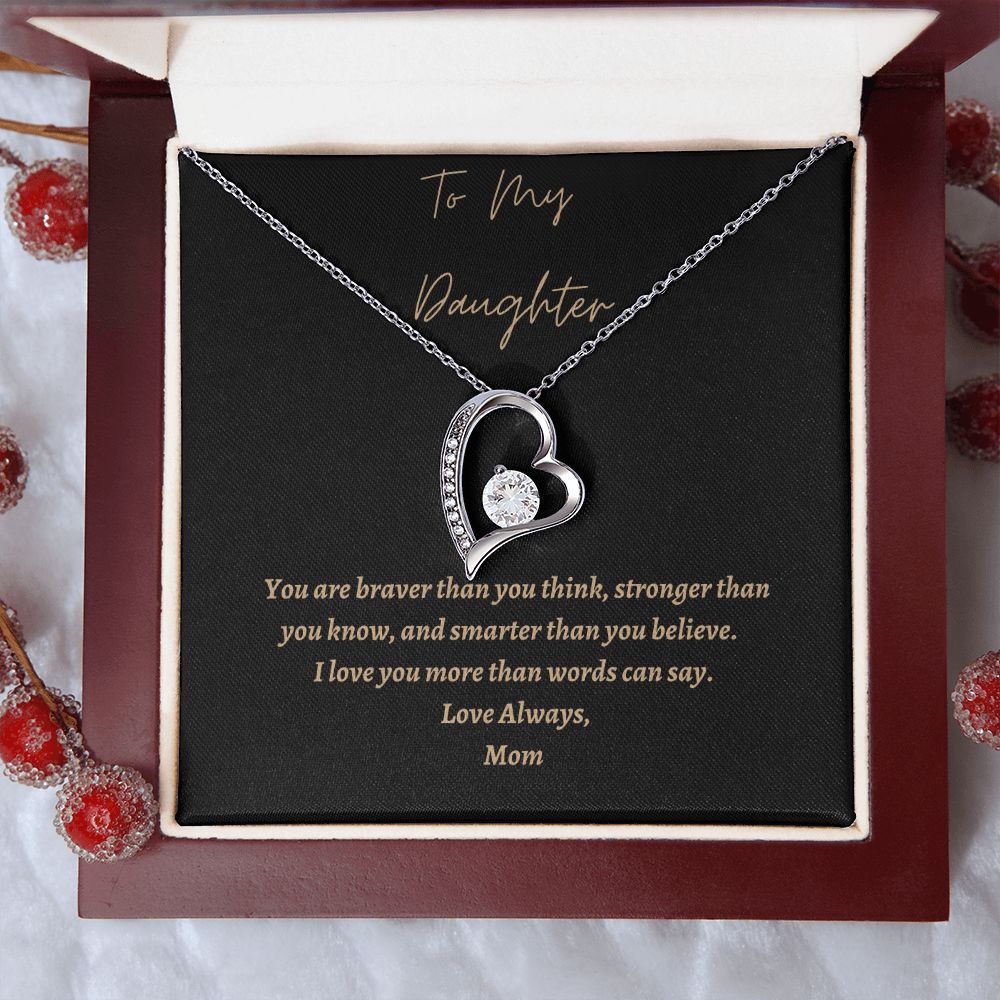 To My Daughter Heart Necklace, Personal Heart Necklace for Daughter