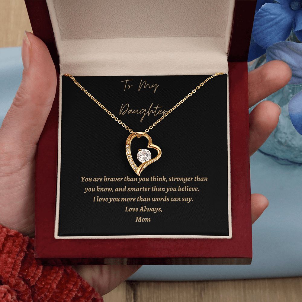 To My Daughter Heart Necklace, Personal Heart Necklace for Daughter