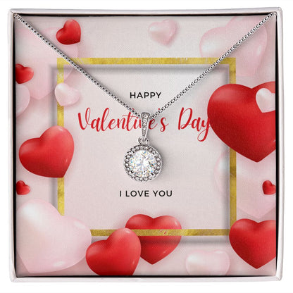 Valentines Day Gift for Her | Cubic Zirconia Eternal Hope Necklace | 14k white gold finish over stainless steel