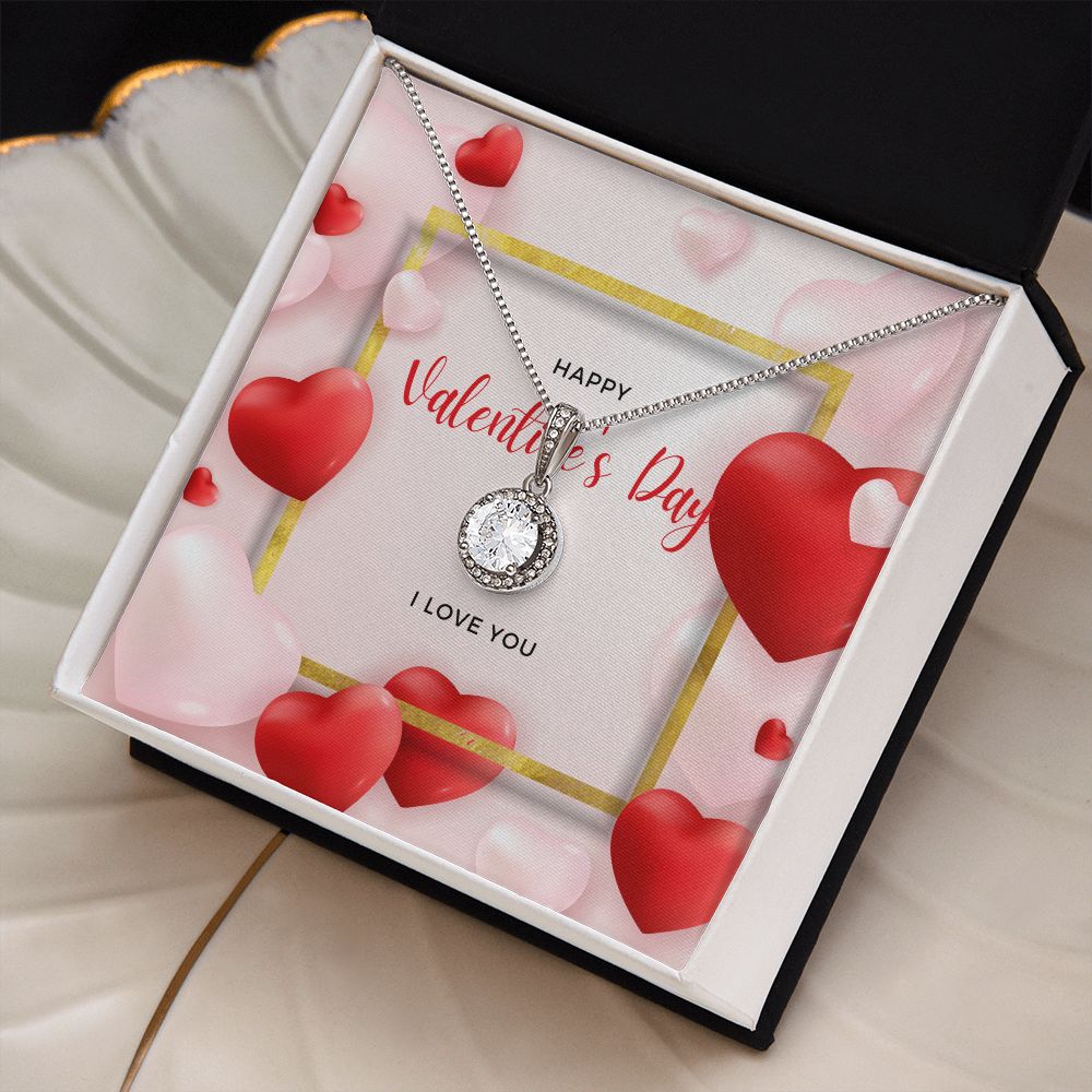 Valentines Day Gift for Her | Cubic Zirconia Eternal Hope Necklace | 14k white gold finish over stainless steel