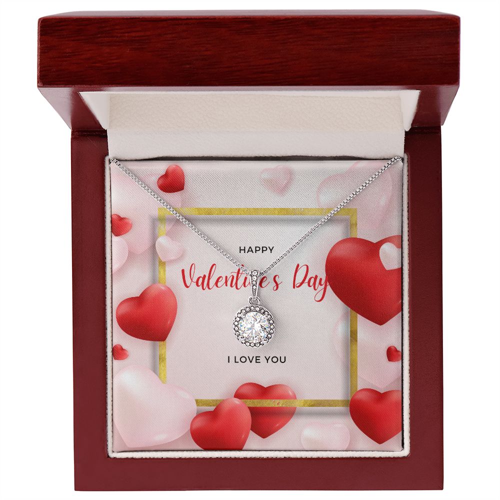 Valentines Day Gift for Her | Cubic Zirconia Eternal Hope Necklace | 14k white gold finish over stainless steel