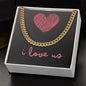 Valentines Day Gift for Him | Cuban Link Chain with Gift Message "i love us" | Polished stainless steel or 14k yellow gold over stainless steel