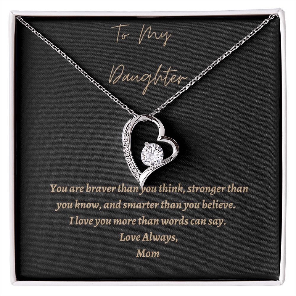 To My Daughter Heart Necklace, Personal Heart Necklace for Daughter