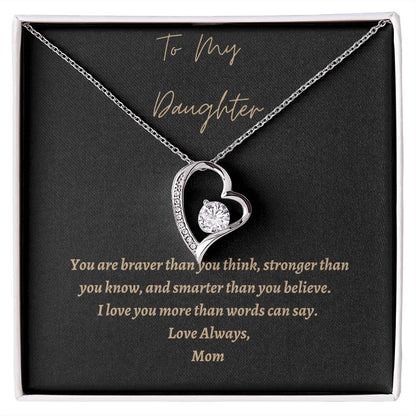 To My Daughter Heart Necklace, Personal Heart Necklace for Daughter