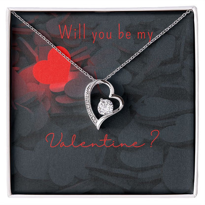 Valentines Day Gift for Her | Forever Love Necklace | Cubic Zirconia | 14k white gold finish or 18k yellow gold finish