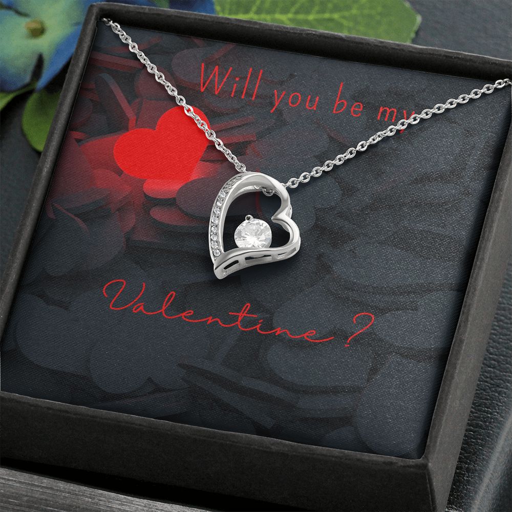 Valentines Day Gift for Her | Forever Love Necklace | Cubic Zirconia | 14k white gold finish or 18k yellow gold finish