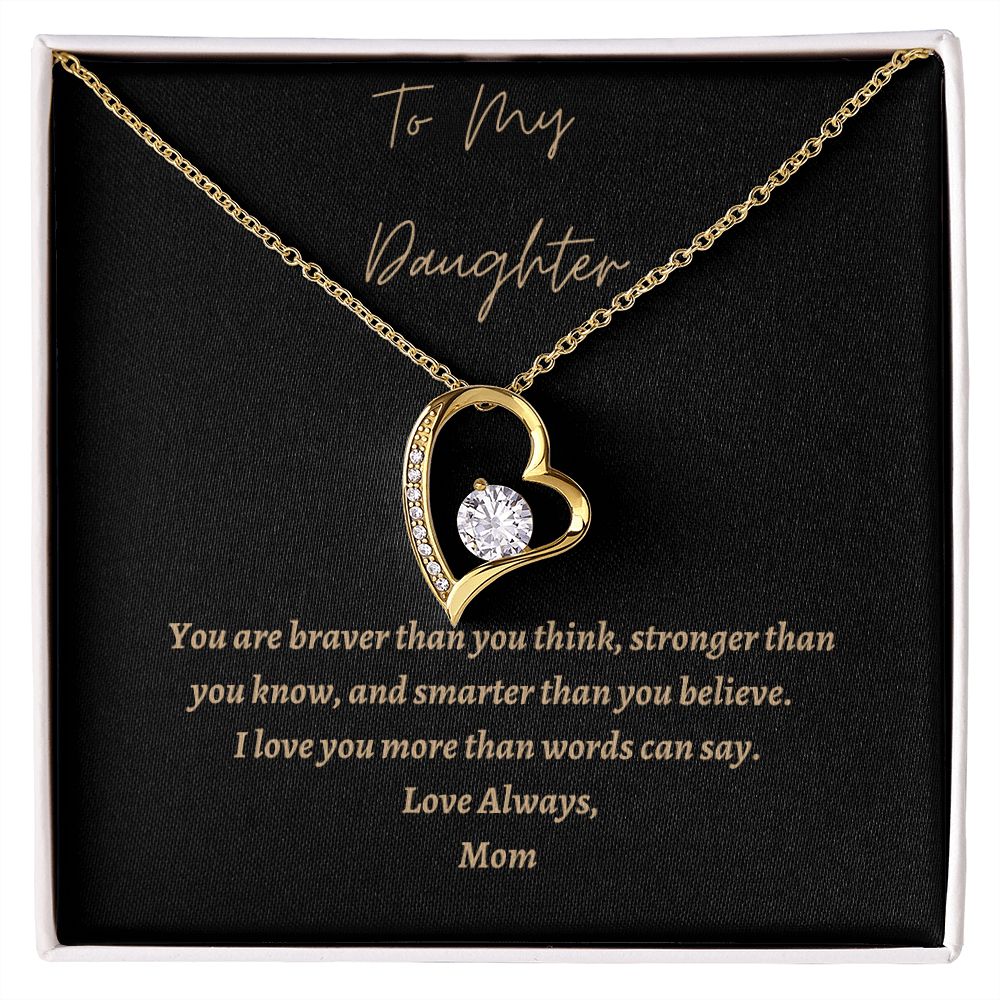 To My Daughter Heart Necklace, Personal Heart Necklace for Daughter