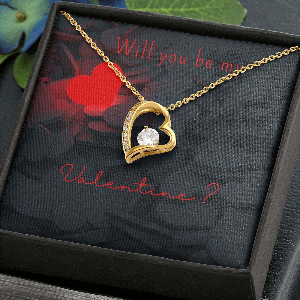 Valentines Day Gift for Her | Forever Love Necklace | Cubic Zirconia | 14k white gold finish or 18k yellow gold finish
